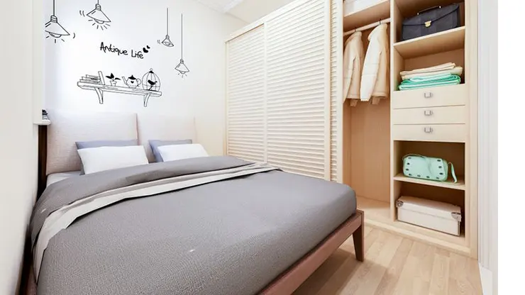 Desain Kamar Tidur 3x3 dengan Lemari